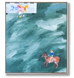 Load image into Gallery viewer, A painting about horses being painted by people (Lisabel and a bus in Matara), 2021
