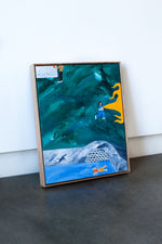 Load image into Gallery viewer, Painting with blue, in yellow shorts, 2021

